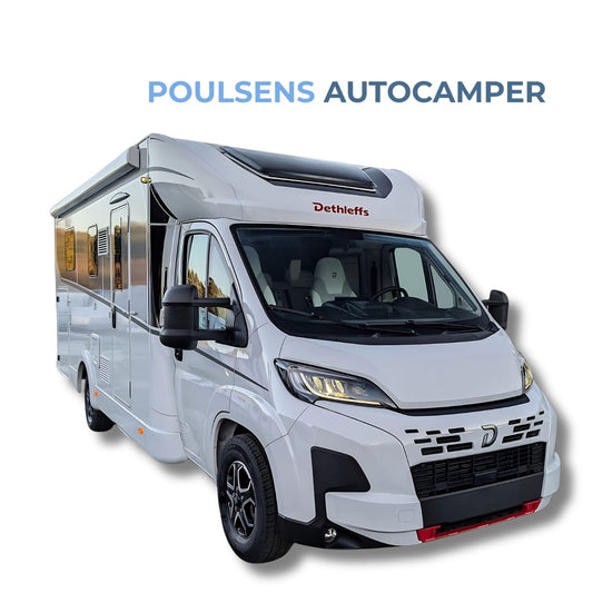 Vue extérieure du camping-car semi-intégré Dethleffs Just Camp T 7052 2026 avec design Active et jantes alliage