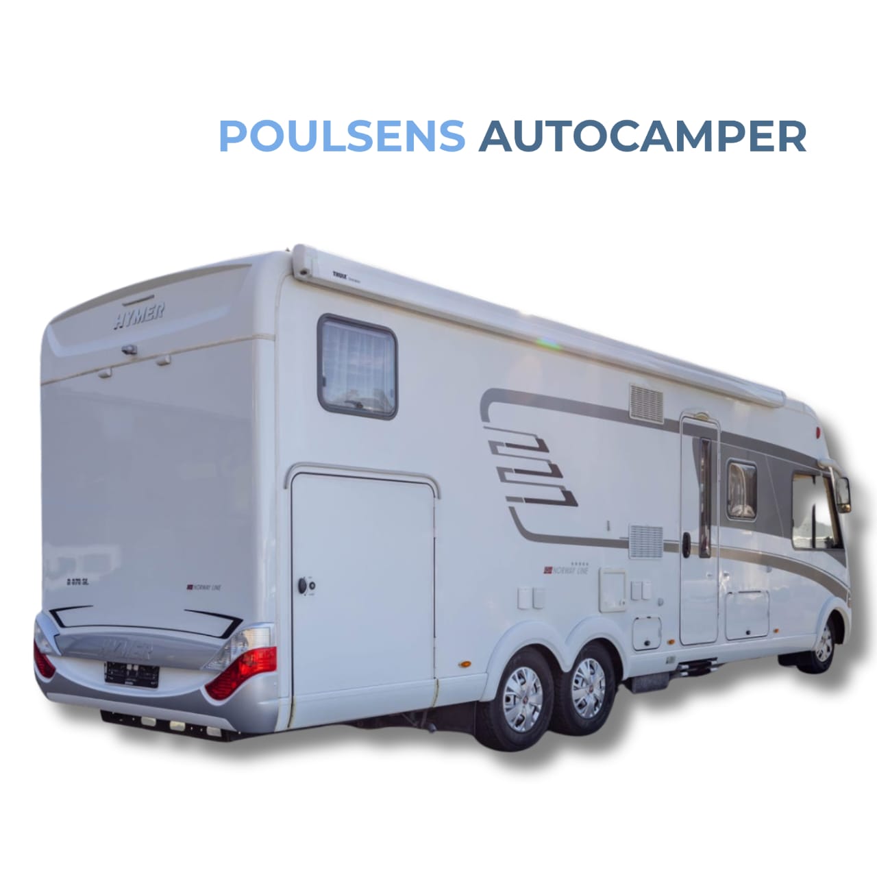 Vue arrière du Hymer B 878 SL 2017 avec auvent