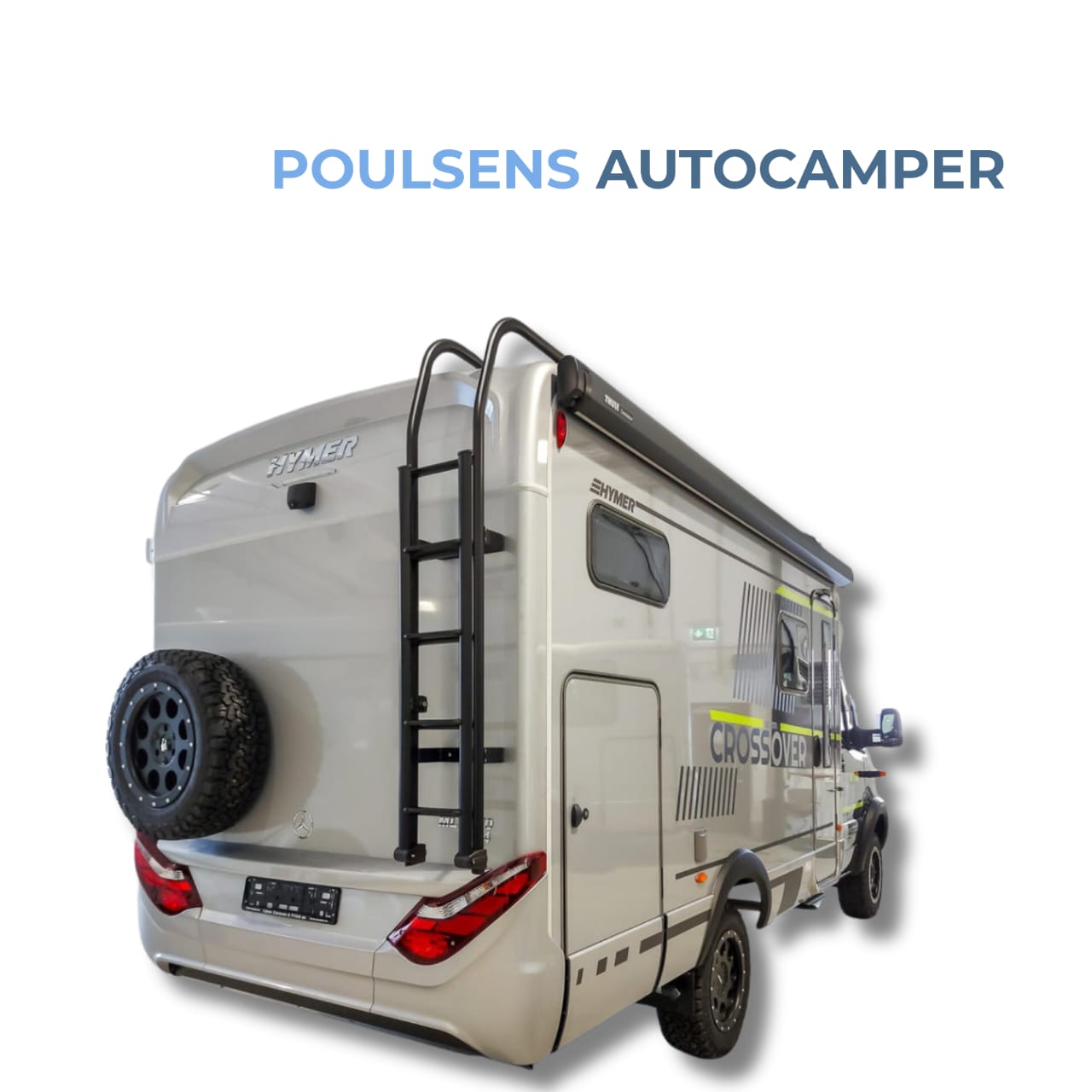 Vue arrière du Hymer ML‑T 570 CrossOver avec auvent