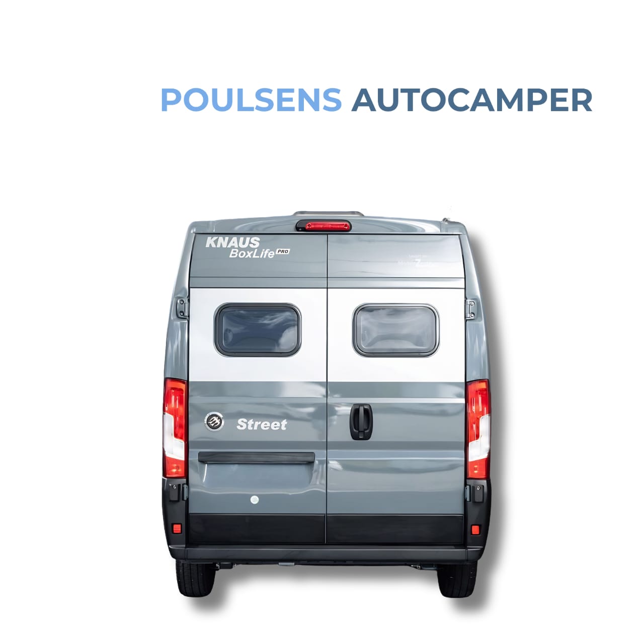 Vue extérieure arrière du camping-car urbain Knaus BOXLIFE PRO 600 STREET 2025 avec design moderne et jantes alliage