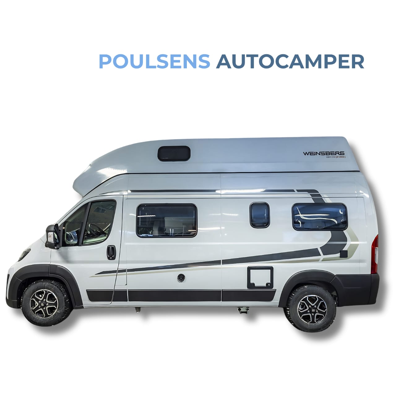Vue extérieure de côté du camping-car urbain Weinsberg CARABUS Grey Edition Fire 600 MQ 2026 avec  design moderne et jantes alliage